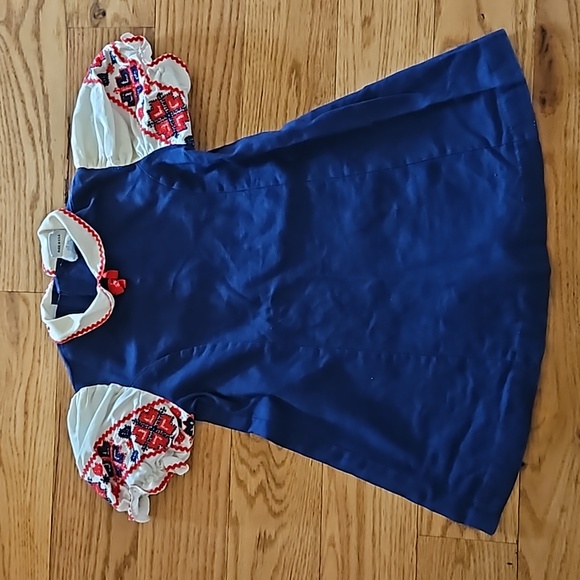 VINTAGE HONEYSUCKLE DRESS 6 GIRLS BLUE RED WHITE 1950s 60s 50s - Picture 1 of 9